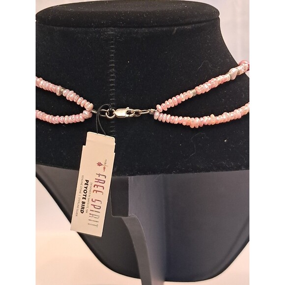 Peyote Bird Free Pink Tones Freshwater Pearls Beaded 2 Strand Necklace 16" NWT - Picture 6 of 6